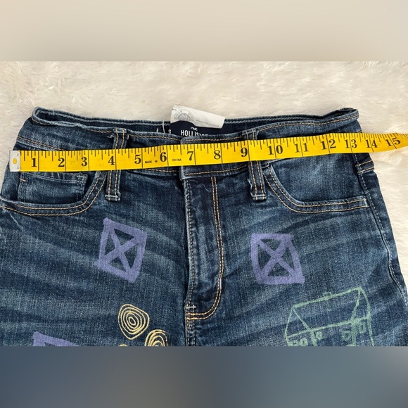 Hollister Blue Jean High Rise Midi Shorts Customized - Size 3 - Picture 4 of 5
